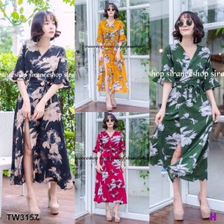 Maxi Dress ลายดอกไม้ (งานขายดี)