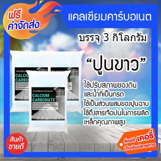 **ส่งฟรี** แคลเซียมคาร์บอเนต ปูนขาว บรรจุ 3 กิโลกรัม ใช้ปรับสภาพของดินและน้ำที่เป็นกรด ใช้เป็นส่วนผสมของปูนฉาบ