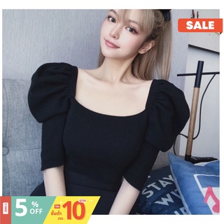 🌀พร้อมส่ง🌀 ครอปไหมพรมแขนตุ๊กตา croptop ผ้านิ่ม #theprincess_shop99