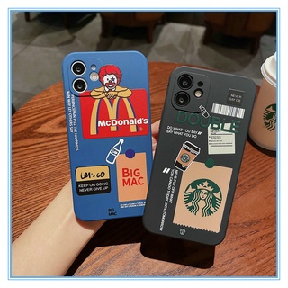 เคส iPhone11 13 case เคสfor iPhone 14 13 12 11 pro max XS 7P/8Plus สตาร์บัคส์ แมคโดนัลด์ แถบข้าง เคสไอโฟน13 ซิลิโคนนิ่มขอบตรง เคสไอโฟน11 14promax เคสไอโฟน7พลัส IPhone 14 Pro Max  IPhone 14 pro case เคสi6sพลัส