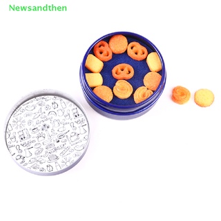 Newsandthen 1Pcs 1/12 Dollhouse Miniature Danish Cookie Blue Tin Box Set Kitchen Accessories Nice