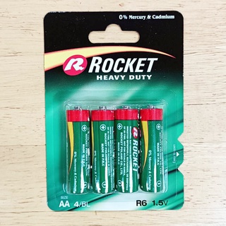 ถ่าน AA 2A แพ็ค 4 ก้อน Rocket ใช้ แบตเตอรี่ ถ่านนาฬิกา ถ่านไฟฉาย ถ่านกล่องถ่ายรูป ถ่านแบตเตอรี่ ถ่านอย่างดี ถ่าน WH2