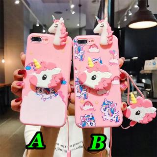 เคสโทรศัพท์รูปทรงการ์ตูนยูนิคอร์นสีรุ้งสำหรับเคสมือถือป้องกันรอยสําหรับ Oppo A5 A9 2020 A92 A52 A12 A12e F11 Pro F9 A7 A3s A37 A57 A71 F1s A83 HD37