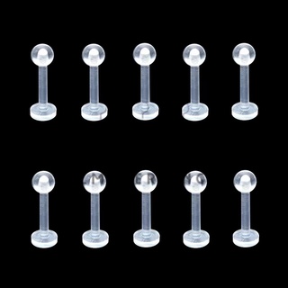 Silica gel Threaded Flat back earring ซิลิโคนใส จิวหูพลาสติก จิวพลาสตอก จิวเจาะร่างกาย  เหมาะสำหรับผิวแพ้ง่าย