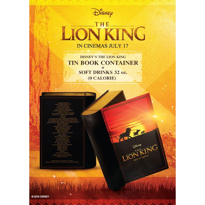 (Limited!) ชิ้นสุดท้าย The Lion King: Book Popcorn Container Combo Set จากโรงภาพยนตร์ SF