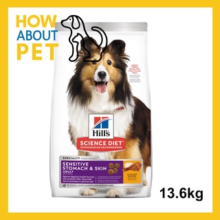 Hills Science Diet Sensitive Stomach &amp; Skin Chicken Recipe Adult Dog Food สูตรทางเดินอาหารบอบบาง แพ้ง่าย 13.6Kg. (1bag)