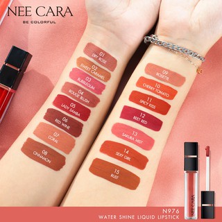 NEE CARA WATER SHINE LIQUID LIPSTICK MATTE N976 นีคาร่า ลิปสติก แบบจุ่มเนื้อแมท