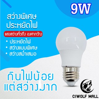 หลอดไฟ BLUB SLIM LED 9W ใช้ไฟฟ้า220V ใช้ไฟบ้าน หลอดไฟขั้วเกลียว E27 Tenmeet Daylight