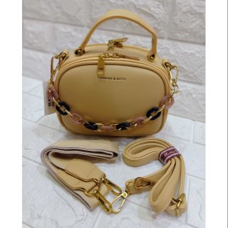 กระเป๋าทรงหมอน C&amp;K สีเหลืองหน้าโซ่