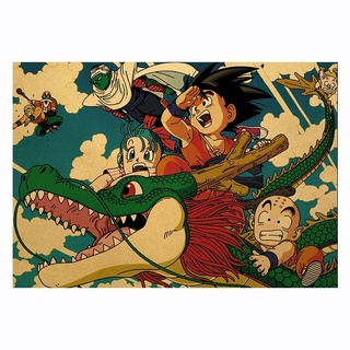 วอลเปเปอร์กระดาษคราฟท์ลายดราก้อนบอล "Adventures" Classic Anime ขนาด 50x35 ซม