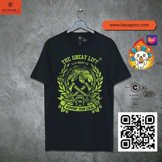 เสื้อยืดแขนสั้น ผู้ชาย ลายแฟชั่น the great life สีพื้น ขาว ดำ size S, M, L, XL, 2XL, 3XL ใส่สบาย by hexagon_c