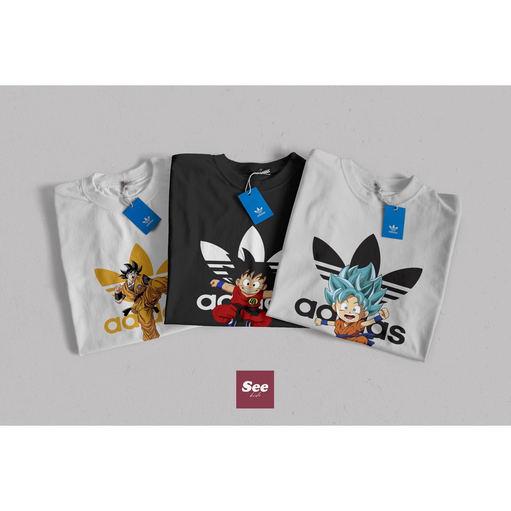 Katun Adidas x Dragonball Z เสื้อยืด ผ้าฝ้าย 100% สําหรับเด็กผู้ชาย และเด็กผู้หญิง เหมาะกับการเล่นกีฬา