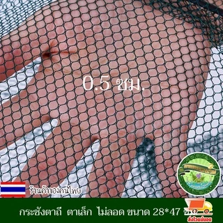 กระชังใส่กุ้ง ใส่ปลา ตาเล็ก ไม่ลอด ขนาด 28*47เซ็นติเมตร ตาข่ายดักปลา กระชังปลา มุ้งดักปลา ดักจับกุ้งปลา พับเก็บได้