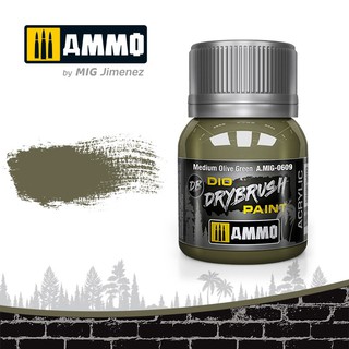 Ammo By MIG - AMIG0609 DRYBRUSH Medium Olive Green