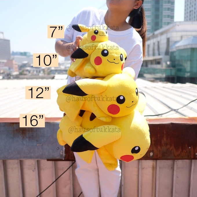 ตุ๊กตา Pikachu ปิกาจู RUN นอนหมอบ 5/7/10/12/16นิ้ว Pokemon โปเกม่อน โปเกมอน