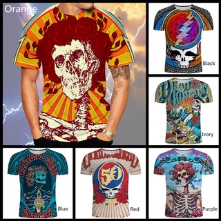 ใหม่ เสื้อยืดแขนสั้น พิมพ์ลาย Grateful Dead Blues 3 มิติ แนวสตรีท แฟชั่นฤดูร้อน สําหรับผู้ชาย และผู้หญิง