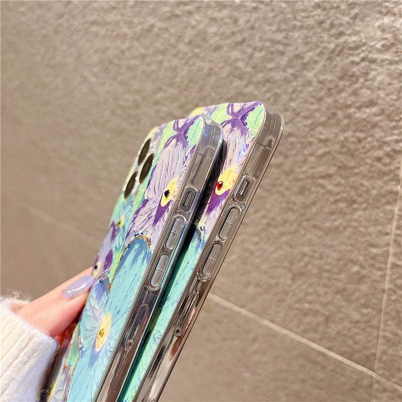 In Stock เคสโทรศัพท์ Fashion Casing VIVO V25 Pro V25e Y35 Y22 Y22s Y16 4G 5G 2022 New Girl Style Blu-ray Rhinestones Creative Painting Romantic Purple Flower Handphone Case Silicone Soft Cover เคส #8