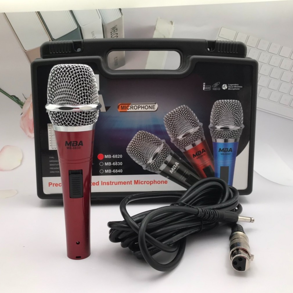 ไมค์สาย MBA ไมค์คาราโอเกะ Microphone สายยาว 5 เมตร พร้อมกระเป๋า