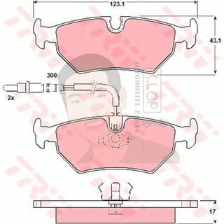 GDB1258 ผ้าเบรค-หลัง(TRW) (เนื้อผ้า COTEC) CITROEN EVASION (22,U6) 2.0 16V, 2.0 HDI, 2.0 TD, 2.0 TURBO