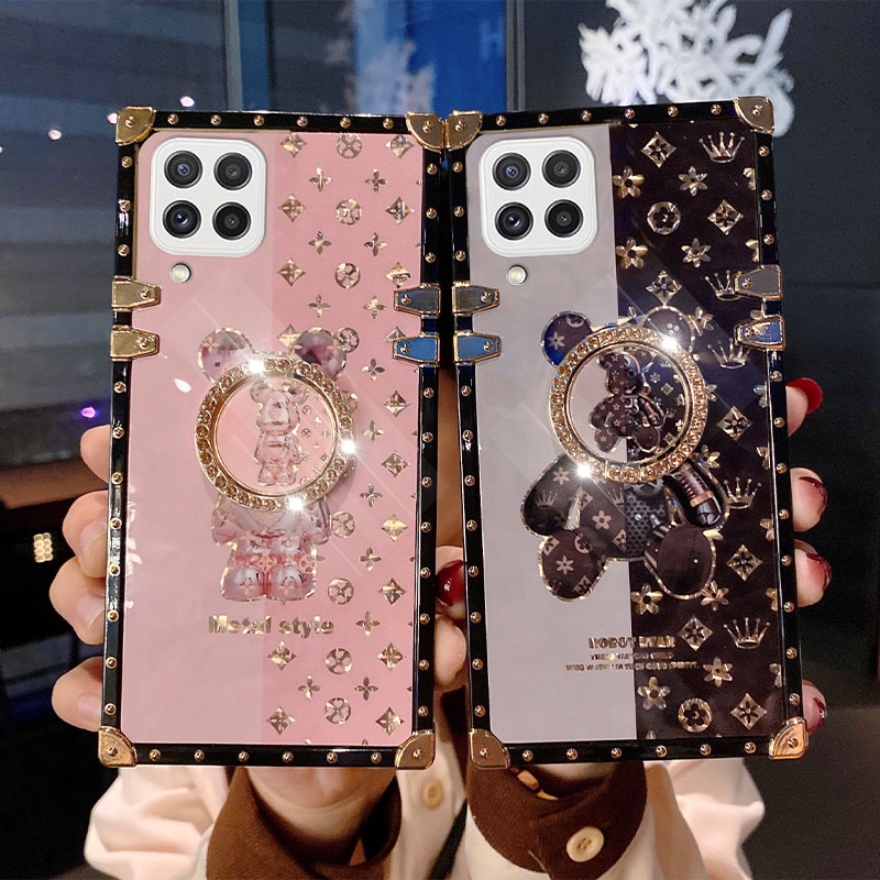 YJD สําหรับ Samsung A22 A32 A42 A82 A12 เพชรแหวนหมีน้อยกันกระแทกเคสโทรศัพท์