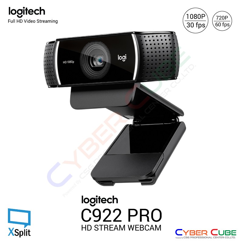 Logitech C922 Pro Stream Webcam ( กล้องเว็บแคม ) - Full HD Video Streaming /Stereo Mic / 78 องศา