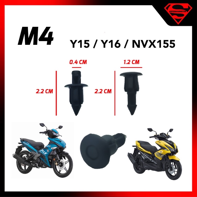 RIVET CLIP BODY COVER SET YAMAHA Y15 Y15ZR Y16 Y16ZR NVX155 NVX 155 M4 - 1 ชิ้น