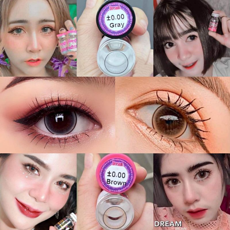 บิ๊กอาย Bigeye คอนแทคเลนส์ แบรนด์ WINK / ilens สีเทา-สีน้ำตาล ลายขายดี แถมตลับทุกคู่จ้า