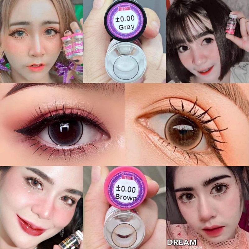 บิ๊กอาย Bigeye คอนแทคเลนส์ แบรนด์ WINK / ilens สีเทา-สีน้ำตาล ลายขายดี แถมตลับทุกคู่จ้า