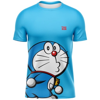 [7.7 โค้ด G2H53ZN สูงสุด 70]ออกกำลังกาย เสื้อวิ่ง Doraemon Say Hi ลิขสิทธิ์แท้