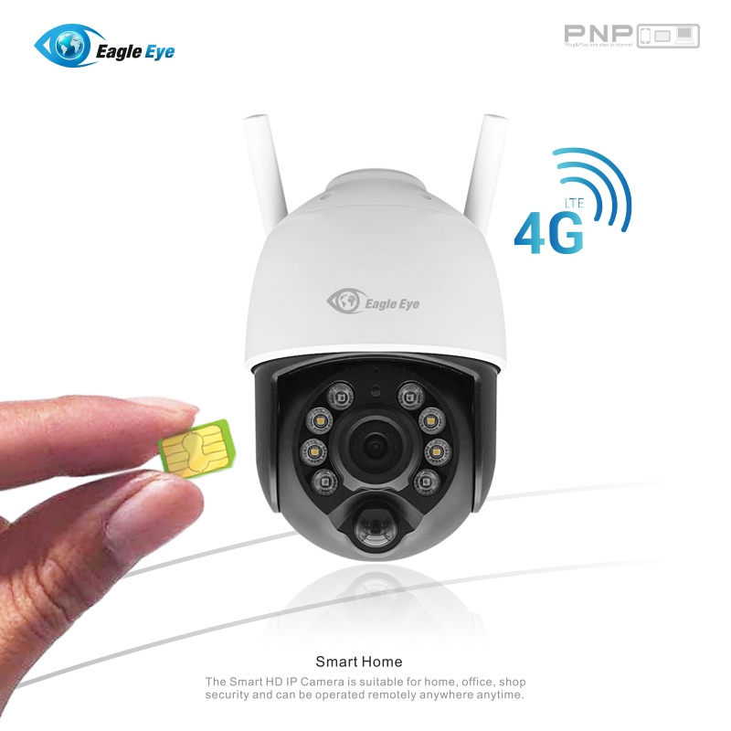 Eagle Eye - กล้องวงจรปิดทรงโดม ใส่เชื่อมต่อซิมการ์ด 3G/4G  ป้องกันน้ำได้  รหัสสินค้า EG-SD4G