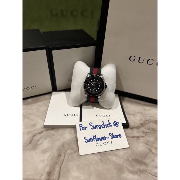 Gucci Dive Red and Green Strap watch, 45mm