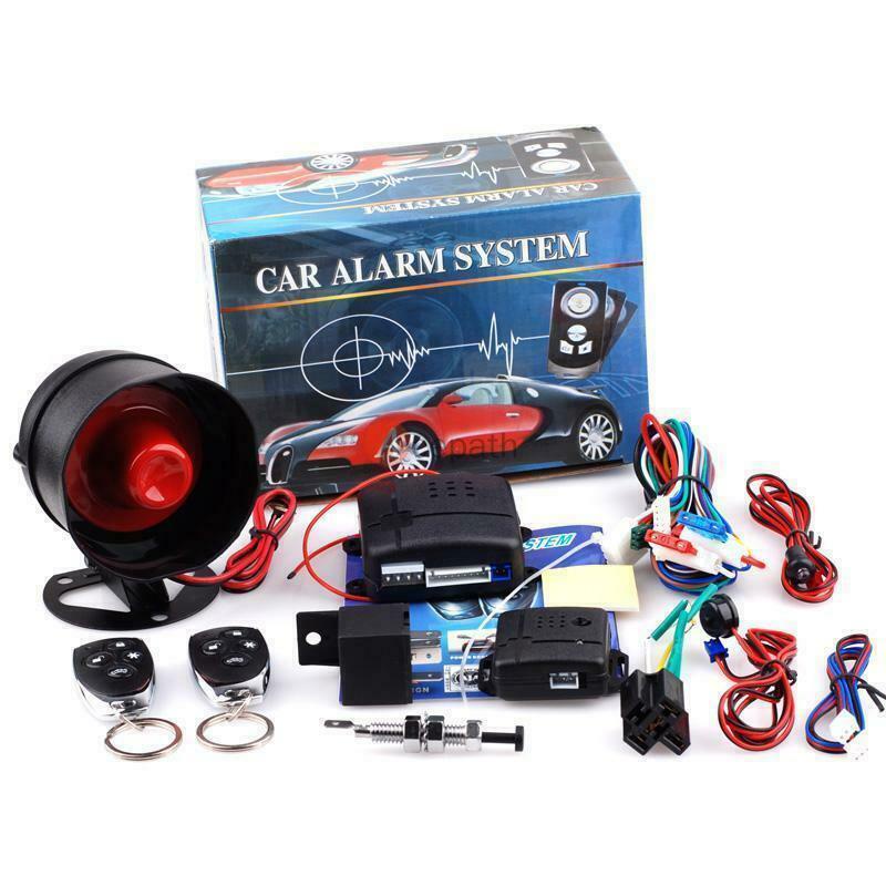 Universal 1-Way Car Alarm Vehicle System Protection Security System Keyless Entry Siren + 2 Remote C