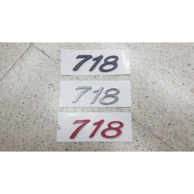 PORSCHE 718 LOGO 3D โลโก้ติดหลัง