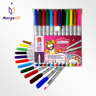 ปากกาเมจิก ปากกาสีน้ำ มาสเตอร์อาร์ต MASTER ART 12 สีวาดเขียน ระบายสี สีเมจิก