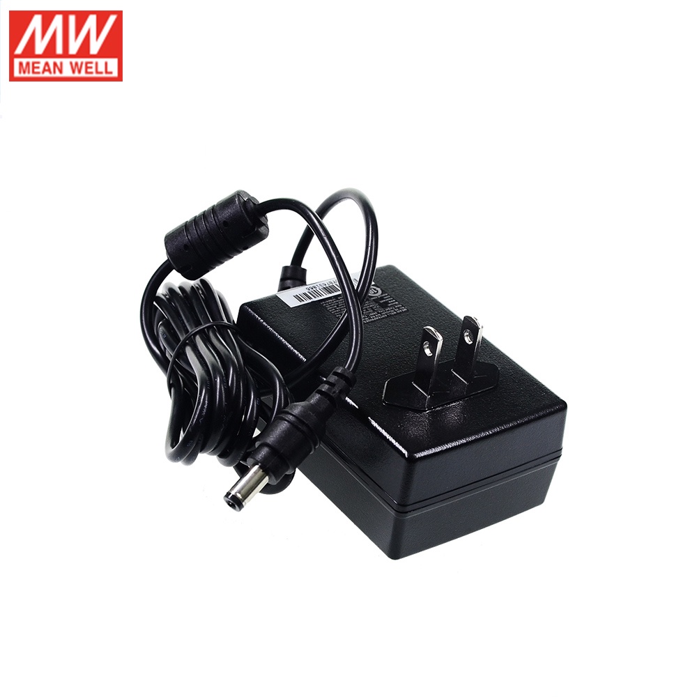 Mean WELL GSM18U09-P1J 18W 2A 9V ติดผนังสีเขียวอะแดปเตอร์ทางการแพทย์ระดับ VI Adaptor แหล่งจ่ายไฟ 2 เ