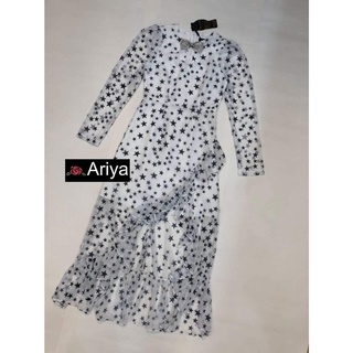 🔖🔖Tag : Ariya Brand ชุดเดรส เดรสยาวลายดาว (Size 2XL)