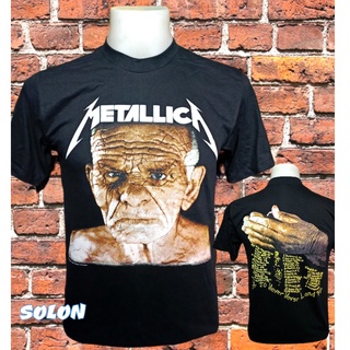 เสื้อวง Metallica วงร็อค ไม่มีตะเข็บข้าง คอฟิต ป้ายUSA เสื้อวินเทจ เสื้อทัวร์ วงดนตรีร็อคต่างประเทศ