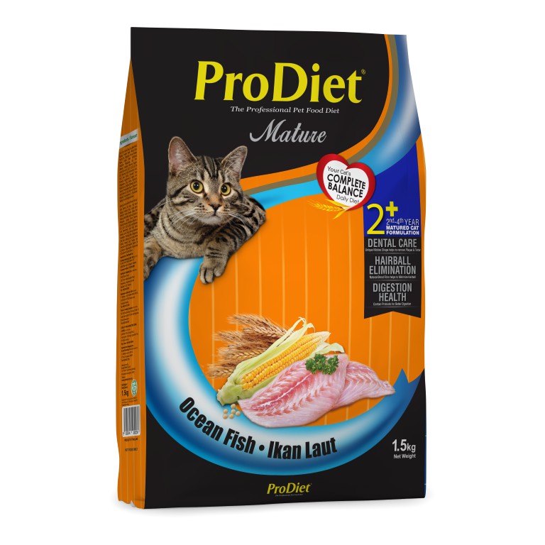 ProDiet โปรไดเอท อาหารเม็ดสำหรับแมวโต โปรไดเอท รสปลาทะเล 1.5 กก.