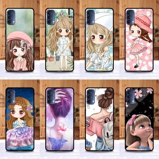 เคส Oppo Reno 4 ไม่มีรูหูฟัง ลายการ์ตูนผู้หญิง ขอบนิ่มหลังแข็ง เคสมือถือ เคสโทรศัพท์ Case เคส TPU ขอบนิ่มหลังแข็ง