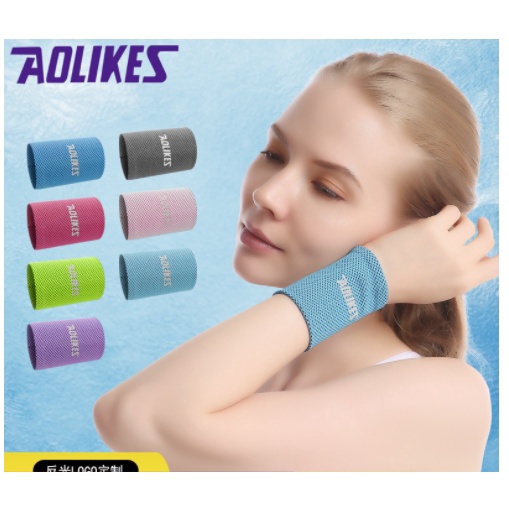 AOLIKES ของแท้ (7931) ผ้ารัดข้อมือ ปลอกข้อมือ ซับเหงื่อ สายรัดข้อมือสำหรับออกกำลังกาย