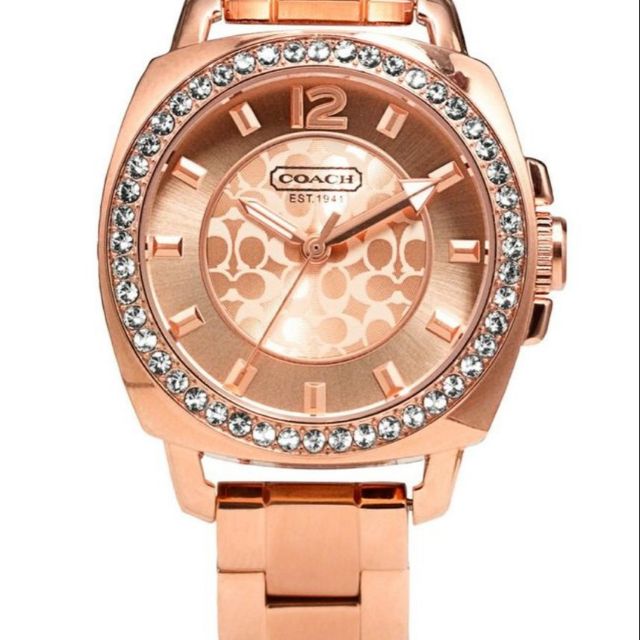 COACH นาฬิกาข้อมือผู้หญิง รุ่น 14501701 Mini Boyfriend Rose Gold Tone Bracelet Watch