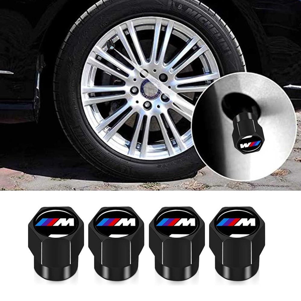 4 ชิ้น BMW // M รถวาล์วหมวก Universal stem Cover เหมาะสําหรับ BMW M BMW X1 X3 M3 M5 X1 X5 X6 Z4 3 5 7 Series ยางวาล์ว stem ฝาครอบอุปกรณ์เสริม - รูปที่ 3