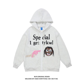 เสื้อกันหนาว American Street Hooded Spring และ Autumn Hip -hop loose Jacket