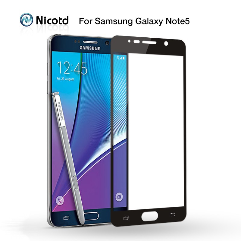 กระจกนิรภัยกันรอยหน้าจอ แบบเต็มจอ สําหรับ Samsung Galaxy Note 5