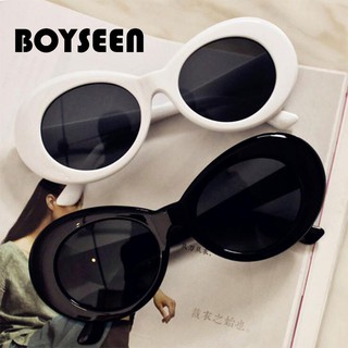 BOYSEEN แว่นตากันแดดรูปไข่วินเซอร์ผู้หญิงผู้ชายแว่นตาคลาสสิก UV400 แว่นตากันแดดสำหรับผู้หญิงแว่นตาสีขาว 15955