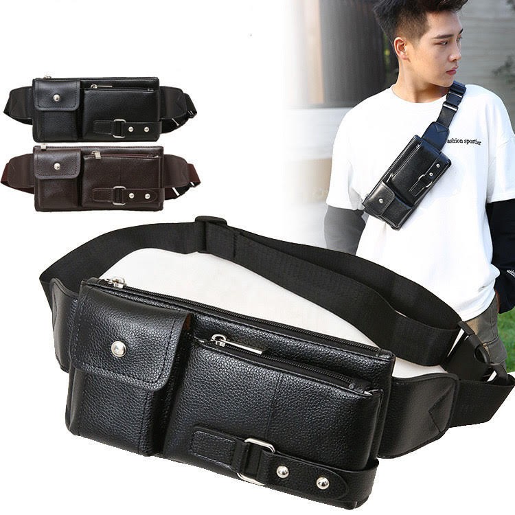 (W87) กระเป๋าคาดอกคาดเอว งานหนัง งานพรีเมี่ยม vgetbag