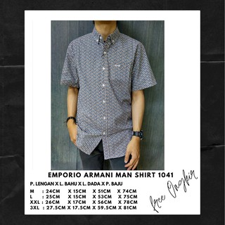 Emporio Armani Man 1041 เสื้อเชิ้ตแขนสั้นสําหรับผู้ชาย