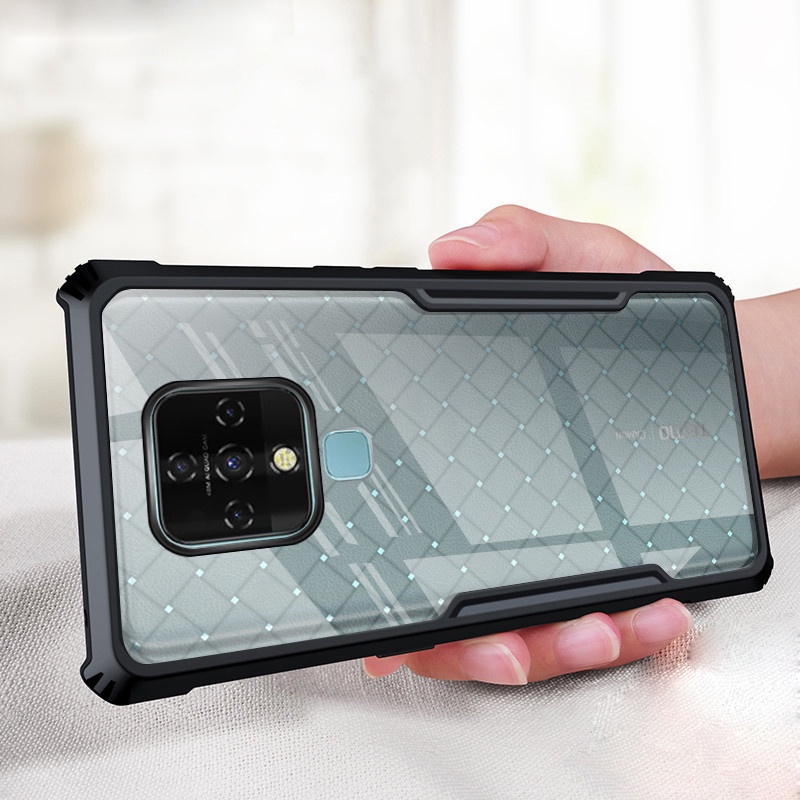 สําหรับ Tecno Camon 16 / Camon 16 SE Hybrid Soft Silicon กันกระแทกกันชน & Hard PC ฝาหลังกรณี