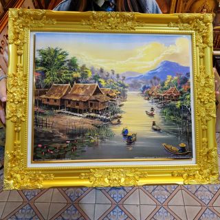 กรอบรูปกระจก วิวธรรมชาติ ใส่กรอบหลุยส์ ติดบ้าน ร้านค้า ของขวัญ ขึ้นบ้านใหม่