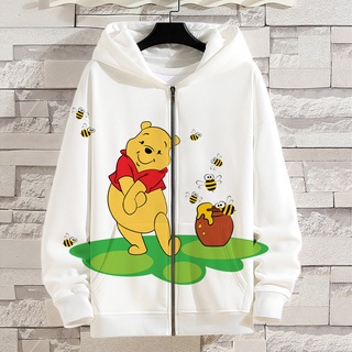 New Arrival Men Pullover Winnie the Pooh Hoodie Men Women Zipper Hoodies Jacket Streetwear